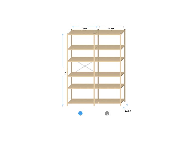 Kantoorkast metaal | 250x205x30cm | 14 legborden