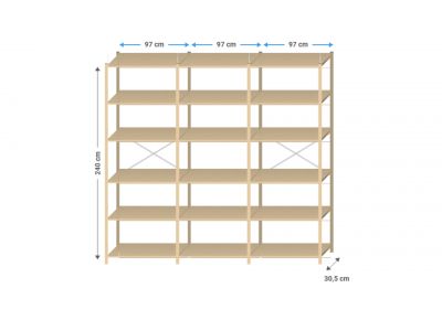 Kantoorkast metaal | 250x205x30cm | 14 legborden
